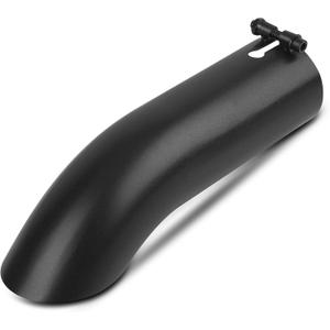 3 inch Inlet Curved Exhaust Tip, 3" Outlet 12" Overall Length Stainless Steel Turn Down Exhaust Tail Pipe, Bolt-On,Sleek Angle Cut, Polished Tailpipe, Black