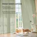 Anmao Non-See-Through Sage Green Privacy Semi Sheer Curtains for Living Room 54 Inch Length 2 Panels Set, Light Filtering That Let Light in Rod Pocket Window Drapes for Bedroom, 52W x 54L, Sage
