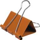 JAM PAPER Colorful Binder Clips - Large - 1 1/2 Inch (41 mm) - Orange Binderclips - 12/Pack