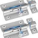 Door Security Slide Latch Lock with 12 Screws , 2 Pack Keyless Entry , Thickened Heavy Duty Steel Sliding , Easy to Install Gate