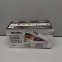 Mueller Pro-Series All-in-One, 12 Blade Mandoline Slicer for Kitchen, Food Chopper, Vegetable Slicer and Spiralizer, Cutter, Dicer, Grater, Kitchen Gadgets Sets with Container, White Sand/Gray