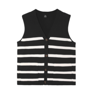 Totatuit Women's Sweater Vests Striped Lightweight Knit Tank Top Trendy Sweater Vest for Women with Pockets M