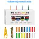 22 Gauge Stranded Wire Kit, 23ft Each 8 Colors 22AWG Silicone Electrical Wire Spool, Flexible Tinned Copper Wire, Hook Up Wire Kit for DIY, Automotive