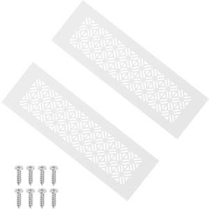 PATIKIL 10 x 3 Inch Door Air Vent Cover, 2 Pcs Heavy Duty Aluminum Grille Ventilation Cover Louvered with Mounting Screws for Cabinet Wardrobe Door, White