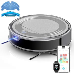 Lefant M310 Ultra Robot Vacuum and Mop, 6000Pa Suction-Slim Robotic Cleaner with ToF LiDAR Navigation, Accurate Obstacle Avoidance, WiFi/App/Alexa Control, 170min Runtime, for Pet Hair and Home, Gray