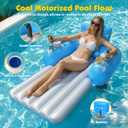 HopeRock Inflatable Motorized Pool Floats for Adults - Rechargeable Pool Lounger with Dual Motors & 2 Storage Compartments, Electric Water Lounger Float, Pool Raft Holds up to250lb, Pool Toys Adults