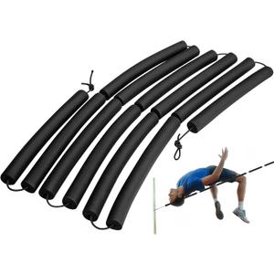 High Jump Training Equipment, High Jump Bungee Elastic Crossbar, Cord Training Equipment Foam for Beginners Athletes Practice, Black