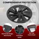 Model Y Wheel Covers 19 inch Juniper Crossflow 2025 2026,19" Swirl Style Matte Black Wheel Hubcaps Compatible with Tesla Model Y Accessories 2025 2026(Refreshed Juniper Only 4PCS)
