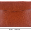 Enyuwlcm PU Leather A4 File Folder Document Holder Envelope Folder Case with Snap Closure for Receipt Contract Brown