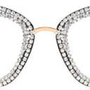 bullabulling Cat Eye Reading Glasses Bling Rhinestones color Crystal Diamond Frame Eyewear Anti Blue Light Reader (White)