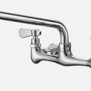 BWE Kitchen Faucet Wall Mount Commercial Sink Faucet Kitchen Utility Laundry 8“ Swivel Spout 2 Dual Handle Restaurant Chrome Mixer Tap