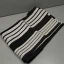 OLANLY Black and White Striped Rug 2'4" x 3'7" (27.5" x 43") Washable Cotton Indoor Outdoor Doormat for Front Door, Entryway, Kitchen, Porch, Patio Decor