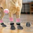 EXPAWLORER Anti Slip Dog Socks to Prevent Licking Paws, Dog Shoes for Hot Pavement, Dog Booties for Hardwood Floors, Dog Boots & Paw Protectors with Grippers for Small Medium Large Senior Dogs Pink XS
