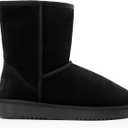 DREAM PAIRS Women's Shorty-New Mid Calf Winter Snow Boots (Black)