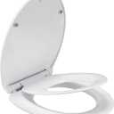 Round Slow Close Toilet Seat with Toddler Seat Built In, Potty Training Seat, Easy to Install and Remove, Never Loosen, White