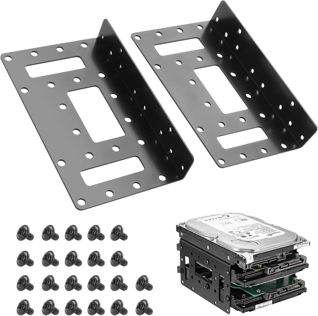YAODHAOD 2.5" to 3.5" SSD/HDD Mounting Bracket, Up to 4 2.5 "SSDs Metal Mounting Bracket Internal Hard Drive Mounting Bracket Tray for PC/NAS/Server (2PCS)