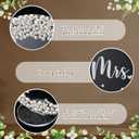 Jingmore 2 Pcs 6 Inch Mr and Mrs Table Sign for Wedding Sweetheart Table Decorations Round Acrylic Pearl Mr & Mrs Wedding Topper Bride Groom Centerpieces Head Decor for Bridal Engagement Reception