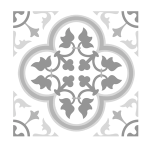 FloorPops Grey and White 12 in x 12 in W Peel and Stick Patterned look Luxury Vinyl Tile Flooring