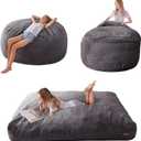 MAXYOYO Giant Bean Bag Chair Bed for Adults, Convertible Beanbag Folds from Lazy Chair to Floor Mattress Bed, Large Floor Sofa Couch, Big Sofa Bed, High-Density Foam Filling, Machine Washable, Full
