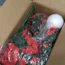 HyeFlora Artificial Fake Red Hanging Flowers Plants Baskets for Outdoor Winter Christmas, Faux Silk UV Resistant Look Real Morning Glory Vines for Outside Porch Patio Balcony Garden Yard Home Decor