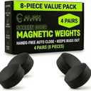 Magnetic Screen Weights for Wind - 4 Pairs Heavy Duty Screen Door Magnets - Each Pair Weighs 3 oz (Total 12) - Silicone Wrapped Outdoor Curtain Weights - Made of Neodymium, up to 10x Stronger Grip