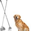 AugFir Lightweight Stainless Steel 48" Pooper Scooper for Large Dogs, Heavy Duty Dog Pooper Scooper Large Opening Long Handle for Pet Waste Removal, Grass, Dirt, Gravel,Yard, Indoor, Outdoor