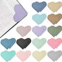 30 Pcs Leather Heart Bookmarks for Women, Cute Book Marks for Reading, Ideal Gift for Home, Office, School Reading Supplies(15 Colors)