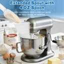 No-Mess Flour Funnel for Kitchen Aid Mixer Set, Extended Mouth Foldable Flour Funnel for Kitchenaid Stand Mixer Attachments for 4.5-7 Quart KSM150, Dishwasher Safe Pouring Chute