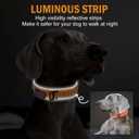 HYDEME Tactical Dog Collar, Alpine Loop Adjustable Military Training Nylon Dog Collars with Handle and Reflective for Small Medium Large Dogs, with Airtags Protective Case & Patches.(L,Orange)