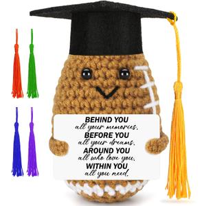 BiuNiuring 2026 Graduation Gifts for College, Funny Handmade Crochet Football Class of 2026 Grad Gifts for Him Her Daughter Son, Perfect Graduation Decorations for High Middle School 5th Grade
