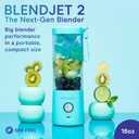 BlendJet 2 Portable Blender for Smoothies & Shakes - BlendJet Cordless Personal & Small Blender, USB-C Rechargeable & Self Cleaning - (Mint, 16 oz.)