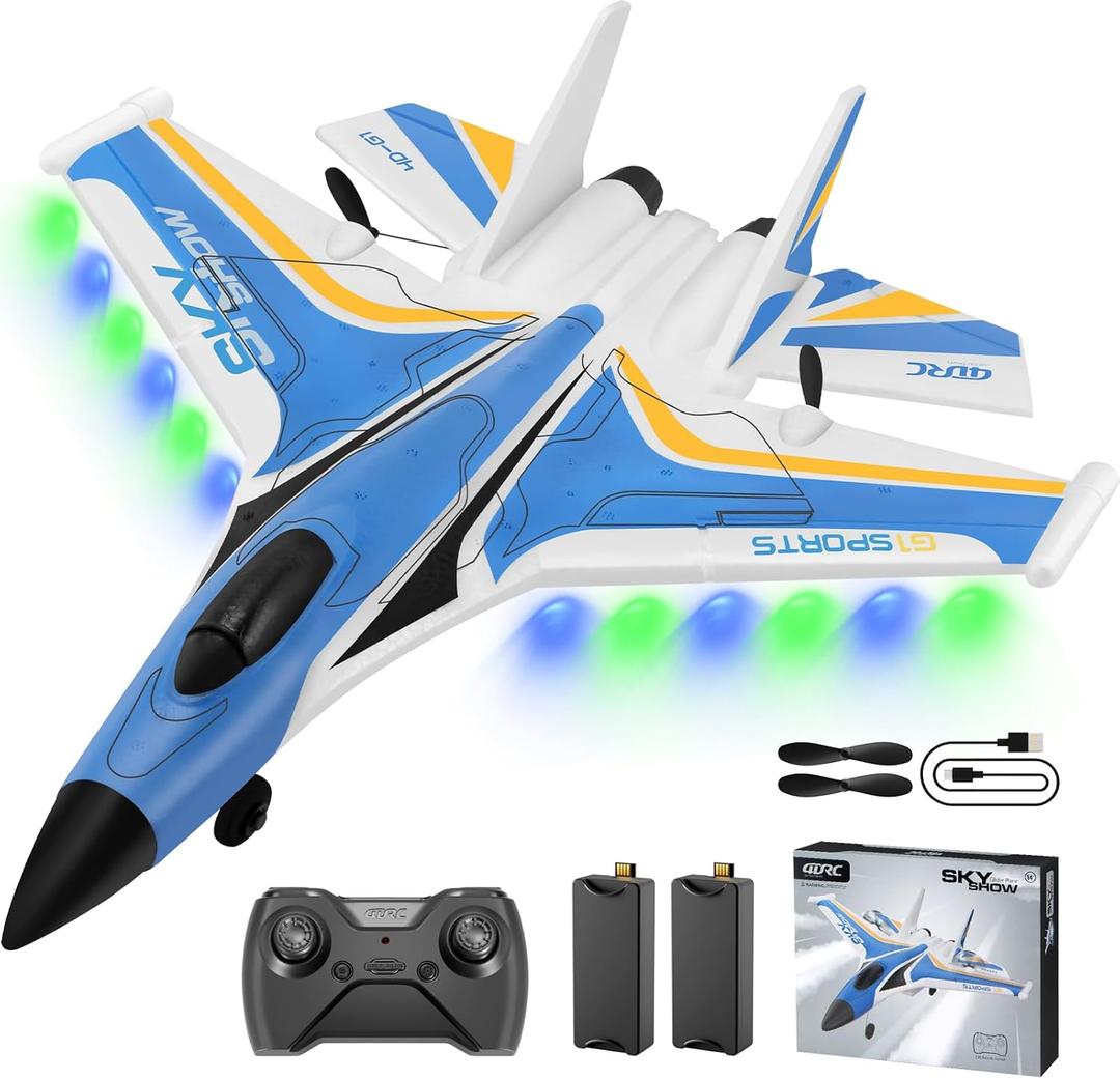 4DRC G1 RC Plane for Adults Kids, RC Airplane Fighter Jet 2.4GHz 4 Channel 6-axis Gyro Stabilizer RTF Glider Aircraft Plane Toys, Easy to Fly Remote Control Airplane Glider for Kids & Beginners