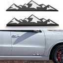 2 PCS 7 Inch Snow Mountain Graphic Logo Badge Emblem, Trunk Mountain Emblem for Car Trunk Tailgate Emblem (Black White)