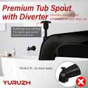 Bathtub Faucet,Tub Spout with Pull Down Diverter,Bath Tub Faucet,Matte Black Tub Spout,Compatible with Bathroom/Bathtub Faucet,Fits 1/2" Copper Water Tube(5/8 inch Dia),with 5/32" Hex Wrench