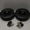 4.10/3.50-4" Flat Free Tire and Wheel, 10 Inch Solid Tire with 5/8" Axle Bore Hole with 3/4" & 1/2" Extra Bearings, 2.2" Offset Hub for Wheelbarrow, Wagon, Gorilla Cart, Dolly, Hand Truk, Generator (black)