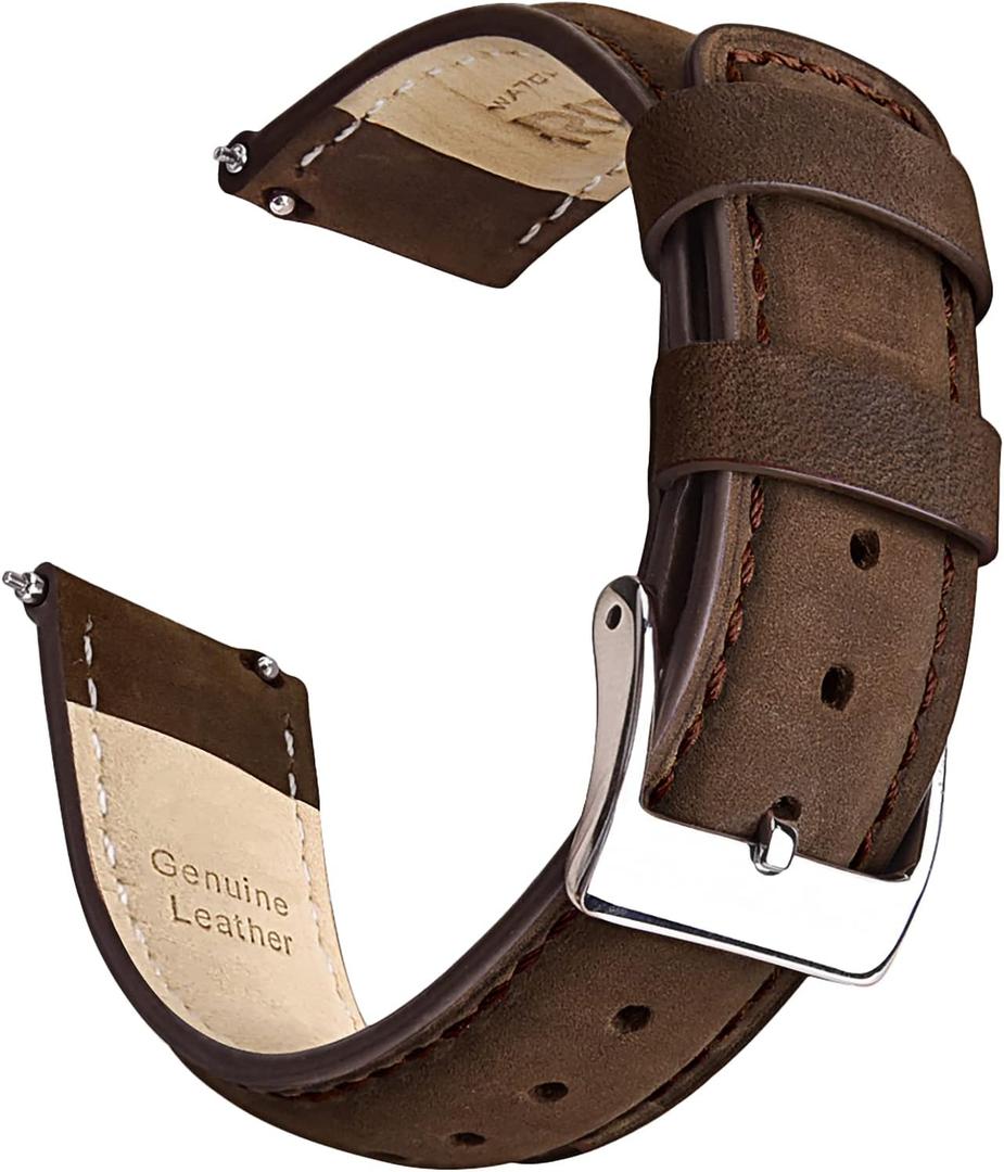 Ritche Christmas Gift Quick Release Leather Watch Bands Genuine Watch Straps for Men Women Top Grain Leather Watch Strap, White Elephant Gifts, Stocking Stuffers for Men, Father's Day gifts