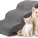 Aodisman 3-Step Dog Ramp and Stairs for Sofa and Chair - Non-Slip Sturdy Pet Steps for Small Dogs and Cats,15.7" H,Grey