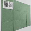 Green Bulletin Board | Large Cork Boards Alternative for Walls | Felt Cork Board for Office, Home & Classroom | Green Office Classroom Supplies | Felt Wall Tiles (12-Pack) | Forest Green 11.8" x 11.8