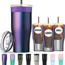 20oz Travel Tumbler Sleek Pink Panther Spots BPA-Free Cup with Leakproof Lid Car Straw Cup Double Wall Stainless Steel Cup for Home Office Camping