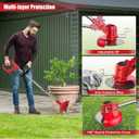 Weed Wacker 21V, Bamse Cordless String Trimmer with 2 Batteries 2.0Ah, 2 Types Metal Blades Powered Weed Eater, Pruning Shears, Adjustable Pole GrassTrimmer for Garden and Yard Lawn, Red