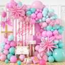 Pink and Teal Blue Balloon Arch Garland Kit, Pastel Pink Teal Blue Turquoise Latex Party Balloons with Star Confetti Balloon for Birthday Wedding Baby Shower Anniversary Party Supplies, 18inch, 10inch, 12inch, 5inch