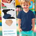 LessonZoo 3 Pack Boys V Neck Short Sleeve T Shirts, 3-Color, XX-Large