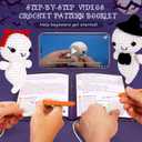 2 x Crochet Starter Kit for Beginners, Crochet Starter Kit with Step-by-Step Video Tutorials,Crochet Kits for Adults Kids,2 Pack Halloween Ghosts (40%+ Yarn)