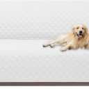 U-NICE HOME Reversible Sofa Cover Couch Cover for Dogs with Elastic Straps Water Resistant Furniture Protector for Pets Couch Cover for 3 Cushion Couch (Sofa, White/White)