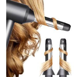 Automatic Curling Wands Attachments with 2 Curlers for Dyson Supersonic Hair Dryer Airwrap, Long Hair Waver Styling Iron Tool Blow Dryer Accessories for Women