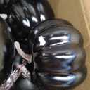 vensovo 12 Pcs Assorted Black Plastic Pumpkin Decorations - Fall Home Decor for Thanksgiving, Halloween, Wedding & Party, DIY Craft Artificial Fake Foam Pumpkins for Table Centerpiece