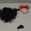 ColorGround Womens Short Black Prestyled Curly Cosplay Costume Wig (Black(with bowknot))