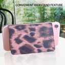 2 x CheapSunday ID Card Holder for Back of Phone Leather Phone Wallet Stick On with Stand Flip Waterproof Leather Adhesive Wallet for Most Cellphones (Leopard Small)