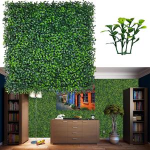 Artificial Grass Wall Backdrop Panels: 20X20 in 24P UV-Anti Greenery Boxwood Panels for Indoor Outdoor Green Wall Decor & Ivy Fence Covering Privacy