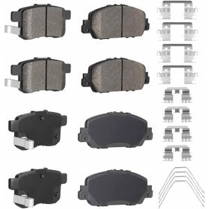 8PCS Rear Semi-Metal and Front Ceramic Brake Pads fit for Honda Accord 2016 2017, for Accord 2013 2014 2015(Except LX and LX-S Models)